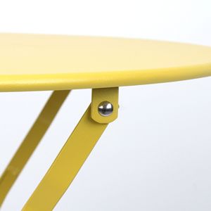 Set da 3 Pezzi in Metallo Giallo per Patio e Balcone: Tavolo e Sedie per Arredamento da Campeggio - Product Image 4