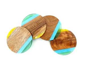 Ceramic Round <b>Coasters</b> Wholesale Modern Light Luxury Wood Epoxy <b>Coasters</b> Square Tea Heat Insulation Mats Resin Wood <b>coaster</b> - Product Image 3