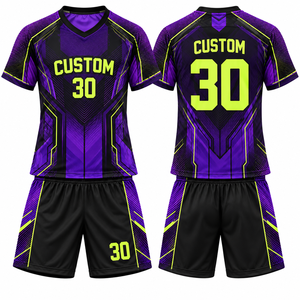 Uniformes de Fútbol Personalizados, Camisetas y Pantalones Cortos Hechos a Medida para Hombres Adultos, 100% Poliéster de Secado Rápido, con Cualquier Nombre, Número y Logotipo - Product Image 1