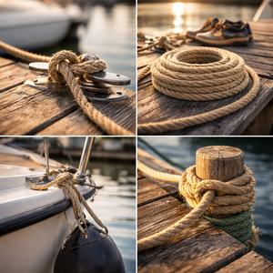 Corde torsadée en jute naturelle robuste 4mm 40mm 3 brins Écologique Biodégradable pour amarrage marin, quai, bateaux, navires, ports LMC - Product Image 5