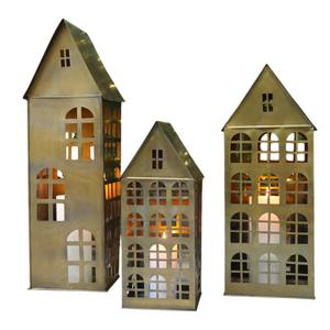 Wholesale Antique Style Antique Brass Metal Candle <b>House</b> Lantern <b>Tea</b> <b>Light</b> <b>Holder</b> Wedding Home Decor Christmas Accent Gift - Product Image 1