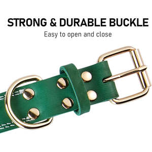 Factory Hot Sale Best Selling Wholesale Dogs Leather <b>Collars</b> Solid Color Premium Quality Custom Branding Dogs Neckwear <b>Collar</b> - Product Image 4