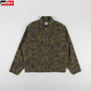 Veste de travail en toile à marque privée, uniforme industriel durable avec plusieurs poches et fourniture OEM - Product Image 1