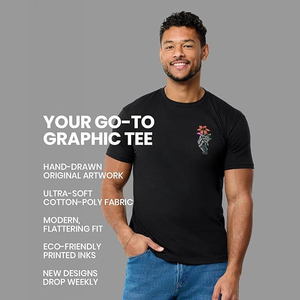 Metallic Gold Vein Black Marble Pattern Crew Neck T <b>Shirt</b> For Men Europe Wholesale Bulk Supply - Product Image 4
