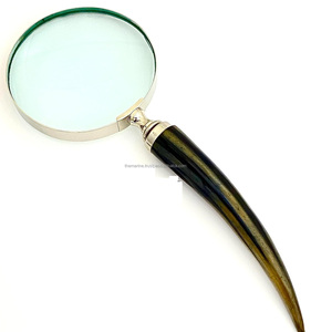 Wholesale High Quality <b>Large</b> Size Real Horn Magnifying Glass Viking Horn Handheld Magnifier <b>Gift</b> & Collectible - Product Image 1