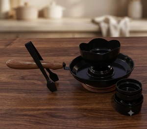Brûleur d'encens religieux Bakhoor 2026 avec base en bois de santal et poignée, idéal pour les cadeaux promotionnels du Ramadan et de l'Aïd, fabrication indienne authentique - Product Image 1
