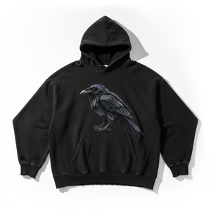 Sudadera con Capucha Negra de Alta Calidad, Personalizada con Logotipo, Gruesa, Lisa, Teñida, para Primavera, con Estampado, Manga Larga, Básica, para Hombre - Product Image 1