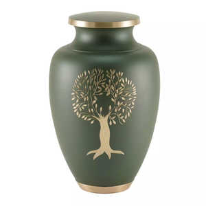 Urne funéraire personnalisable Insh Overseas, nouveau design, style européen, en laiton pur, motif arbre de vie, pour adulte, accessoires de cercueil, 200 pouces cubes - Product Image 1