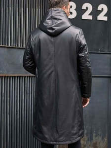 Veste en cuir suédé marron pour homme avec doublure en fausse fourrure, col rabattable, coupe-vent, manteau d'hiver, coupe classique, style décontracté - Product Image 4
