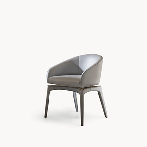 Modern Upholstered Dining <b>Chair</b> Leather Accent Armchair Stainless Steel <b>Legs</b> for Dining Room Hotel Home - Product Image 1