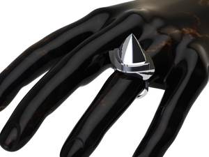 แหวนทอง 18K ชุบทองคำขาว ดีไซน์ทรงแหลม สำหรับทั้งชายและหญิง ทำจากทองเหลือง เหมาะสำหรับใส่ไปงานเลี้ยงค็อกเทล - Product Image 3