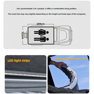 4x4 RTT Hard Shell Roof Top Tent 2-3 personas Camping Car Rooftop Tent <span class=keywords><strong>para</strong></span> <span class=keywords><strong>Jeep</strong></span> SUV Truck Van - Product Image 3