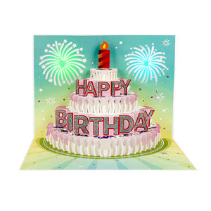 Cartes d'anniversaire musicales 3D pop-up artisanales vertes avec design de message personnalisé - Product Image 4