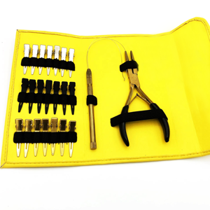 Kit d'outils pour extensions de cheveux, pinces d'installation de micro-anneaux en métal, clips et fil pour l'application et le retrait d'extensions de cheveux - Product Image 4