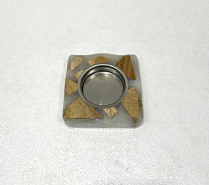 Brûleur d'encens créatif style océan en résine époxy et bois, avec insert métallique résistant à la chaleur, Bakhoor Mabkhara - Product Image 1