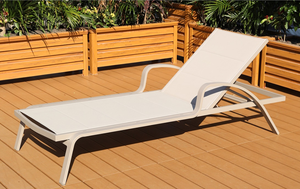Chaise longue de <span class=keywords><strong>piscine</strong></span> moderne en aluminium de qualité supérieure avec accoudoirs, meubles d'extérieur confortables et durables pour jardin, salle à manger, hôtels - Product Image 3