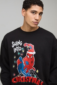 Men's <b>Black</b> <b>Crew</b> <b>Neck</b> <b>Sweatshirt</b> with Embroidered Logo Raglan Sleeve Regular Fit French Terry Pullover for Autumn - Product Image 4