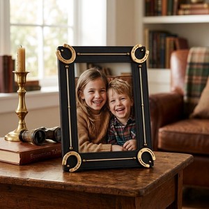 Cadre photo de luxe en métal en forme de fer à cheval pour équitation, décoration d'intérieur, cadre photo de table, cadeau - Product Image 2