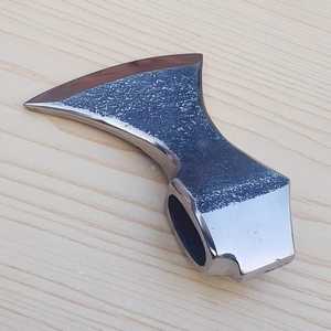 Tête de hache viking à double lame de qualité supérieure, polie à haute brillance, à dos plat, en acier à haute teneur en carbone, acier Damas, manche en bois, qualité industrielle - Product Image 5