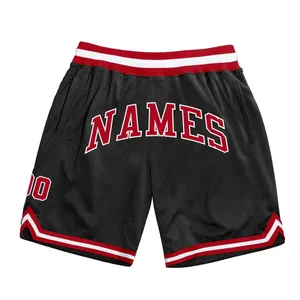 Pantalones Cortos de Baloncesto para Hombre OEM 2026 al por Mayor, Personalizables, Diseño Vintage Retro, Malla Pesada, Azules, por Encima de la Rodilla, para Correr - Product Image 4
