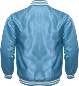 Veste universitaire dorée pour hommes en gros, couleur unie, en satin, fermeture boutonnée, coupe classique, décontractée, pour l'automne, col montant - Product Image 4