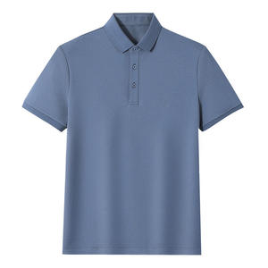 Camiseta de Verano para Hombre, Cuello Solapa, Algodón Mercerizado Perla, Color Sólido - Product Image 4