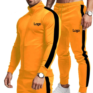Survêtement gris pour homme, manches longues, col montant, fermeture éclair, poches latérales, coupe classique, style sportif automne, 100 % polyester - Product Image 6