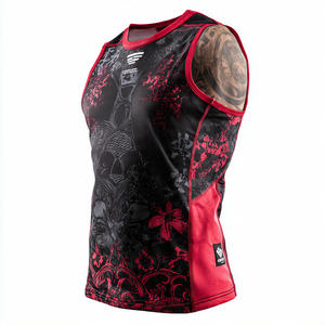 Débardeur de protection pour entraînement corporel par sublimation pour hommes, vêtement d'entraînement sans manches pour boxe et MMA, hauts de boxe imprimés pour hommes - Product Image 3