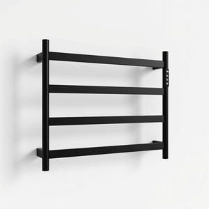Moderno Portasciugamani in Acciaio e Bambù 22,5 X 18,7 X 3,6 Pollici con Funzione Riscaldante per Uso su Porta - Product Image 5