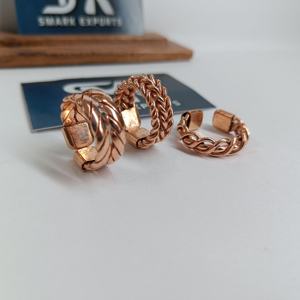 Thick Braided Copper <b>Magnetic</b> Therapy <b>Ring</b> Traditional Modern Antique Handcrafted Woven Chain Artisan Jewelry Design - Product Image 5
