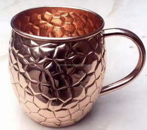 Vaso de Cobre Martillado de Diseño Antiguo con Asa de Latón, Regalos Empresariales, Estilo Clásico, Aislamiento Térmico, Cobre Puro, Venta al Por Mayor - Product Image 2