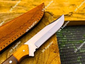 High Quality Stainless Steel Drop Point Hunting & Camping <b>Knife</b> with Wood Handle Razor <b>Sharp</b> Sheath DIY Grade Wholesale OEM/ODM - Product Image 5