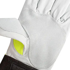 Gants de travail en cuir de chèvre de qualité supérieure, flexibles, résistants à la chaleur, durables, avec bracelet réglable, pour mécaniciens et jardiniers - Product Image 2