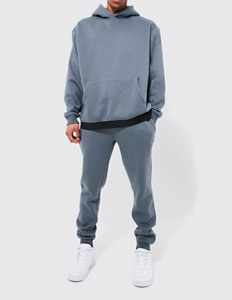 Sweat à capuche décontracté pour homme, coupe classique, rose, en molleton de coton, couleur unie, avec poches, broderie frontale, idéal pour l'hiver - Product Image 3