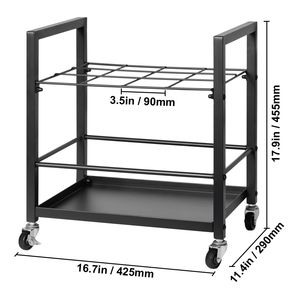 Chariot de rangement mobile en métal à 12 compartiments pour plans, cartes et affiches, avec roulettes, pour un rangement pratique - Product Image 2