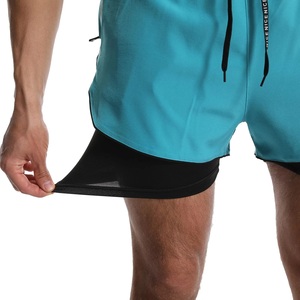 Short ajustable à cordon de serrage pour homme, double couche, avec empeigne en nylon et spandex et bas en polyester, personnalisable avec logo, idéal pour les entraînements de jambes. - Product Image 6