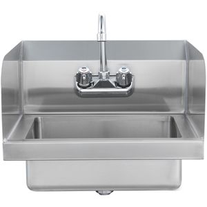 Rubinetto per lavello a parete in acciaio inox per cucina commerciale con paraspruzzi laterale, piccolo lavello per lavaggio mani in acciaio inox - Product Image 6