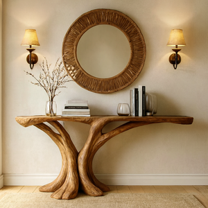 Mesa de Madera Maciza Natural Hecha a Mano, Mesa Consola Vintage, Tablero de Mesa Estilo Rústico Hecho en Vietnam - Product Image 3