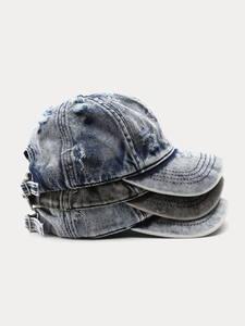 Gorra Oversize Desgastada Estilo Streetwear Lavada Unisex de Perfil Bajo Proveedor OEM Gorra de Béisbol Desgastada para Skater - Product Image 3