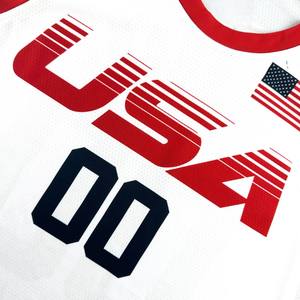 Proveedor Mayorista de Camisetas de Baloncesto Personalizadas con la Bandera de EE. UU., de Secado Rápido, Tela de Calidad, Estilo Retro - Product Image 3