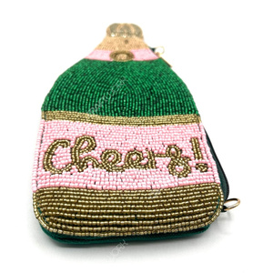 Pochette artisanale perlée en forme de bouteille de champagne pour femme, sac de soirée fantaisie avec chaîne, sac à main de soirée, fournisseur OEM - Product Image 3