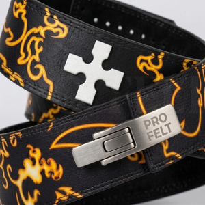 High Performance Training Fitness Safety Genuine Leather All Over Printed Custom Pattern Lever Buckle <b>Belt</b> Workout Gym <b>Belt</b> Men - Product Image 4