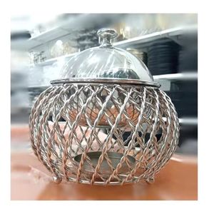 Luxury Stainless Steel Buffet Food Warmer with Gold Stand Handle Dome Lid Chafing <b>Dish</b> Catering <b>Serving</b> <b>Set</b> Display - Product Image 3