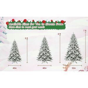 Albero di Natale Artificiale Realistico da 2,1 m con 1514 Punte in PE+PVC, Effetto Neve, Base in Metallo Pieghevole, Albero Natalizio Innevato - Product Image 4