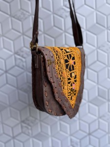 <b>Genuine</b> Real Leather Banjara Look Women's Stylish Handmade Lightweight Sling Bag Multi-Color Letter Tassel Decoration Snap - Product Image 2
