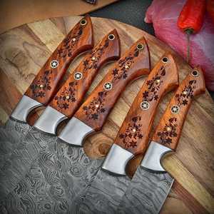 High Quality 5 PCS Professional <b>Kitchen</b> <b>Knife</b> Set With Damascus Steel Blade and Custom Handle <b>Kitchen</b> <b>Knife</b> Set For Hot Sale - Product Image 3