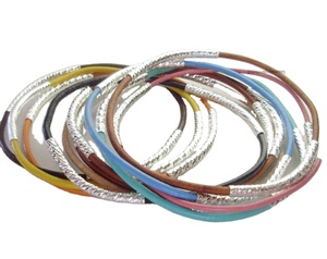 Leather Tube <b>Bangle</b> <b>Bracelet</b> - Product Image 1