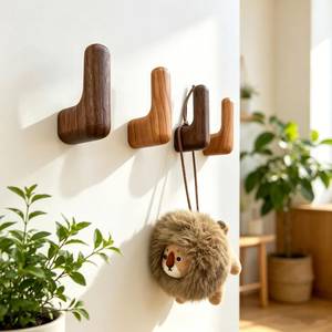 Porte-manteau mural en bois massif de luxe, fait main, pour entrée, couloir, chambre et bureau - Product Image 3