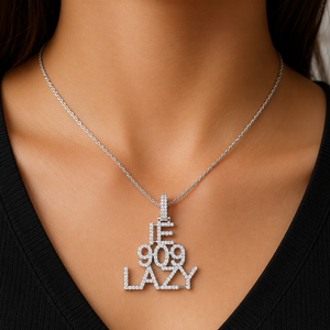 Pendentif unisexe tendance hip-hop personnalisé avec lettre, numéro ou initiale, en argent 925 plaqué rhodium et moissanite, pour fêtes et usage quotidien - Product Image 2