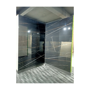 Azulejo Vitrificado Esmaltado (GVT / PGVT) 800 x 1600 mm Aprox. Losas de porcelana de mármol negro de 32 x 64 pulgadas, grosor de 9 mm y 12 mm - Product Image 1